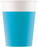 bekers 200 ml 8 cm karton blauw/wit 8 stuks