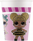 bekers L.O.L. meisjes 200 ml 8 cm karton roze 8 stuks