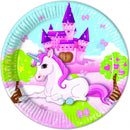 borden eenhoorn junior 23 cm karton roze/blauw 8 stuks