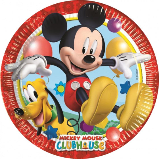 borden Mickey Mouse junior 23 cm karton rood 8 stuks