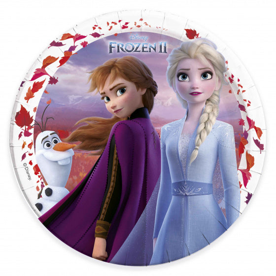 feestborden Frozen 23 cm papier wit/blauw 8 stuks
