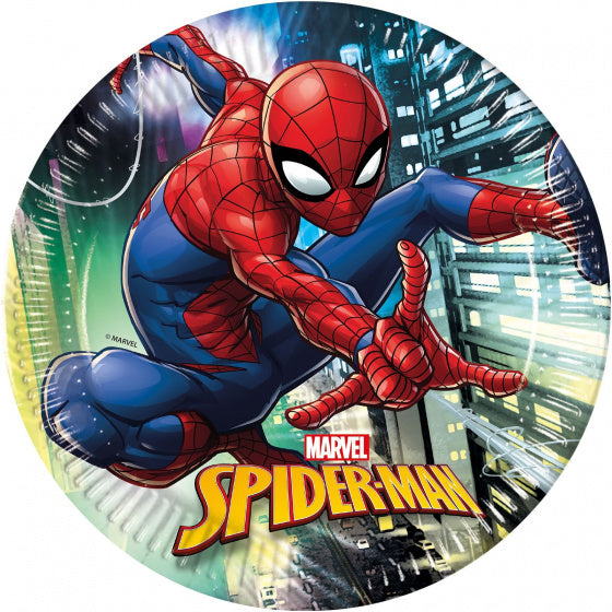 feestborden Spider-Man Team Up 23 cm karton rood 8 stuks
