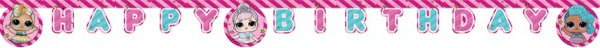 slinger happy birthday Glitterati 200 cm karton roze