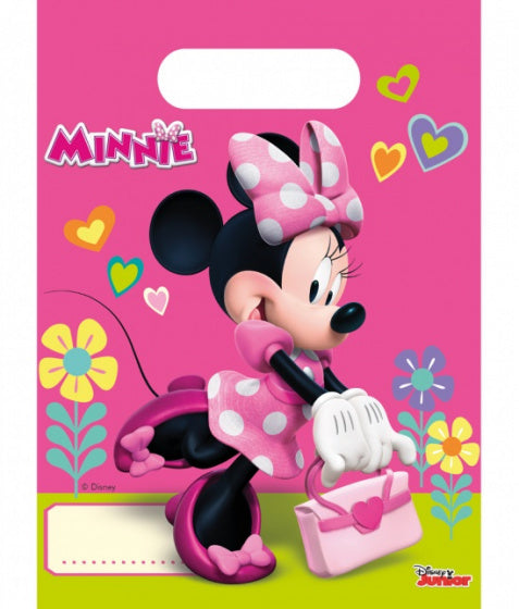uitdeelzakjes Minnie Mouse 23 x 16 cm roze 6 stuks