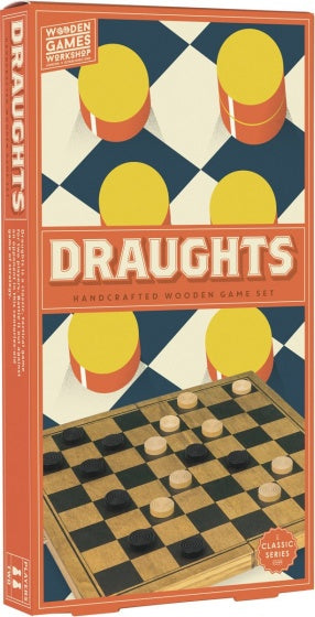 damspel Draughts 29 x 29 cm hout bruin