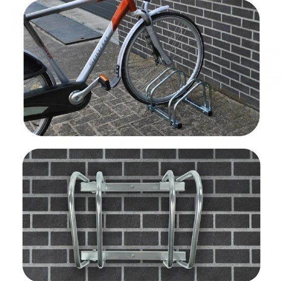 fietsenrek voor twee fietsen 26 x 40 x 33 cm zilver