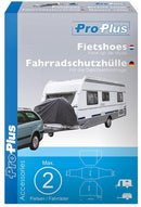 fietshoes voor 2 fietsen op dissel polyester donkergrijs