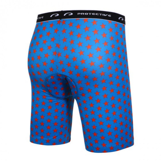 fietsbroek P-Meteor heren polyester blauw maat M