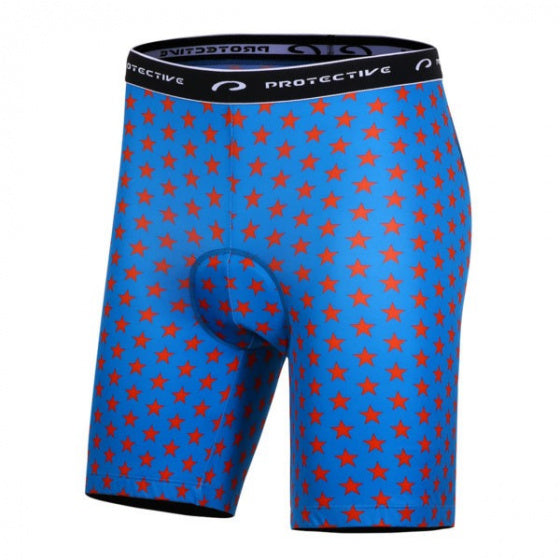 fietsbroek P-Meteor heren polyester blauw maat S