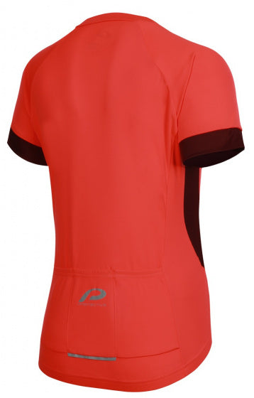 fietsshirt P-Heart dames polyester koraalrood mt 46