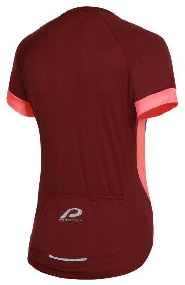 fietsshirt P-Heart dames polyester rood maat 36