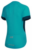 fietsshirt P-Heart dames polyester turquoise mt 36