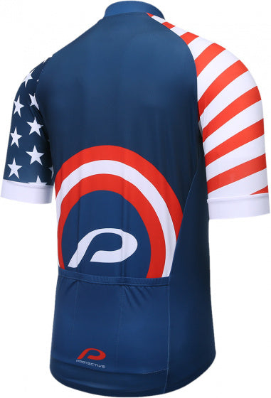 fietsshirt P-Meteor heren polyester donkerblauw mt L