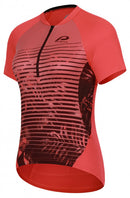 fietsshirt P-Sunday dames polyester koraalrood mt 42