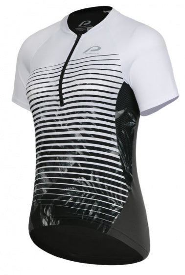 fietsshirt P-Sunday dames polyester wit/grijs mt 36