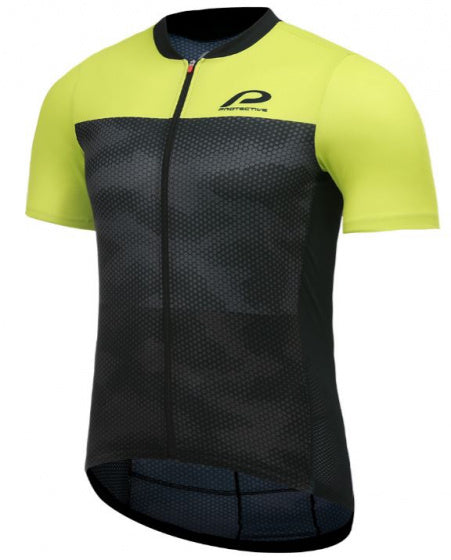 fietsshirt P-Transform heren polyester zwart/lime mt 3XL