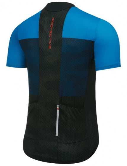 fietsshirt P-Transform heren polyester zwart/blauw mt 4XL