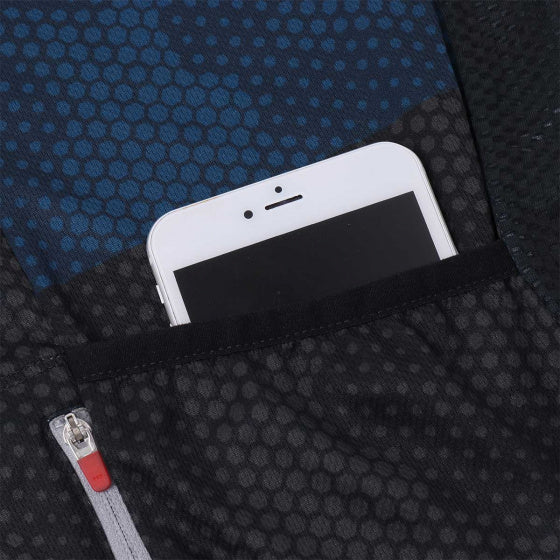 fietsshirt P-Transform heren polyester zwart/blauw mt S