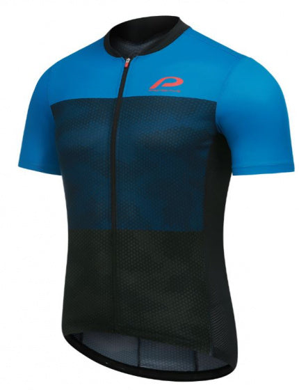 fietsshirt P-Transform heren polyester zwart/blauw mt 3XL