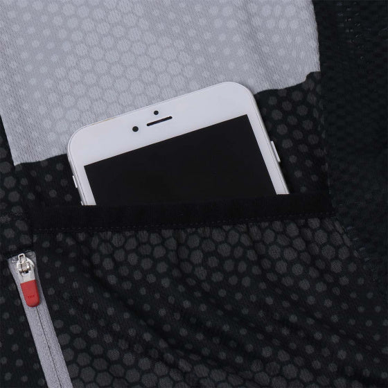 fietsshirt P-Transform heren polyester zwart/grijs mt S