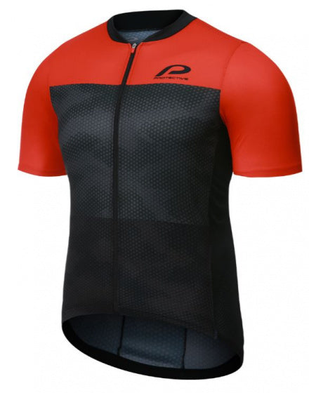 fietsshirt P-Transform heren polyester rood/zwart mt 2XL