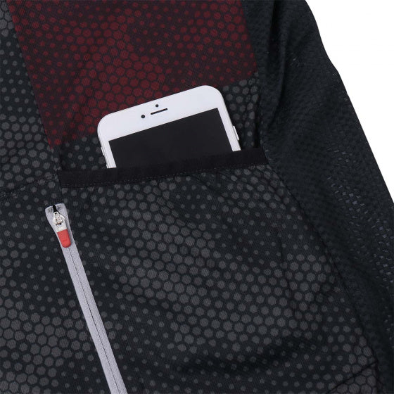 fietsshirt P-Transform heren polyester bordeaux mt 3XL