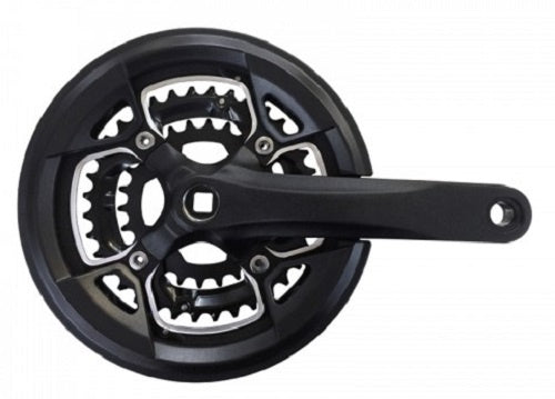 crankstel Flint 22-32-42T 170 mm alu/staal zwart