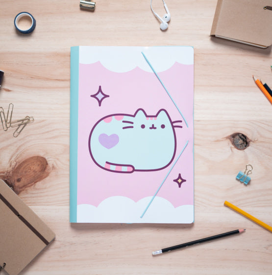 elasto-/foldermap The Cat A4 34 x 24,5 cm roze/wit