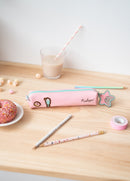 etui meisjes 20 x 4 cm polyester roze