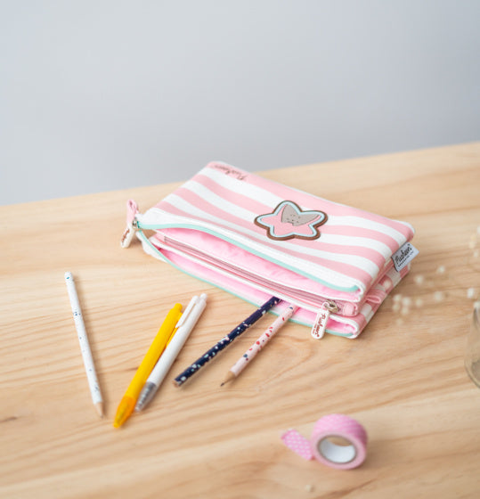 etui Rose Collection meisjes 21 x 12 cm synthetisch roze