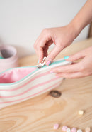 handtas meisjes 23 x 16,5 cm polyester roze/wit