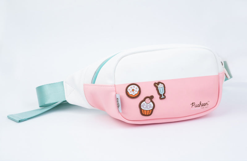heuptasje meisjes 33 x 12 cm polyester roze/wit