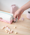 make-uptasje meisjes 19 x 9 cm polyester roze/wit