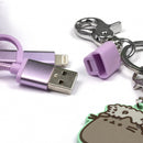 Pusheen 3-in-1 USB-oplaadkabel PomPom paars