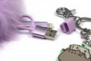 Pusheen 3-in-1 USB-oplaadkabel PomPom paars