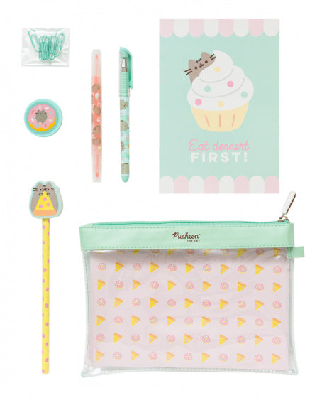 schrijfset Foodie junior groen/roze 7-delig