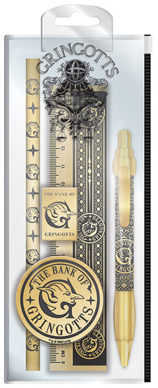 schrijfwarenset Harry Potter goud 5-delig
