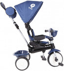 driewieler Comfort 4-in-1 junior staal blauw/zwart