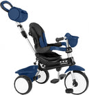 driewieler Comfort 4-in-1 junior staal blauw/zwart