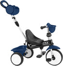 driewieler Comfort 4-in-1 junior staal blauw/zwart