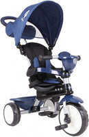driewieler Comfort 4-in-1 junior staal blauw/zwart