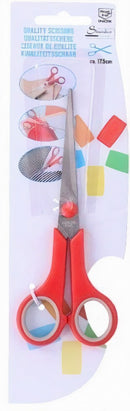 schaar junior 17,5 cm staal/rubber rood