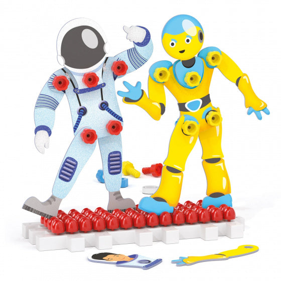 knutselpakket Puppets junior karton wit/geel 88-delig