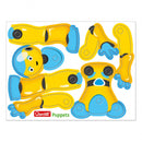 knutselpakket Puppets junior karton wit/geel 88-delig