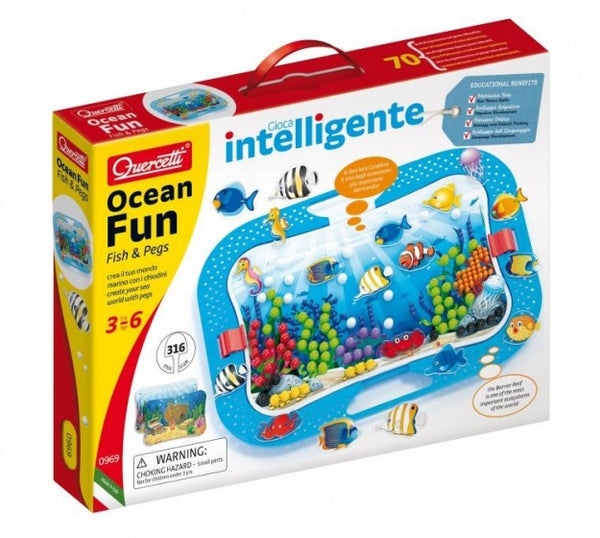 Quercetti Oceaan Plezier Fish & Pegs Insteek Mozaïek, 316dlg.