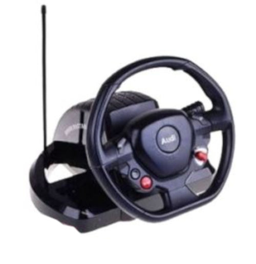 auto RC Audi R8 junior 30 cm wit/rood 2-delig