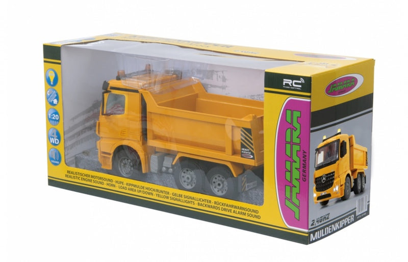 kiepwagen RC Mercedes-Benz Arocs 2,4 Ghz geel 1:20