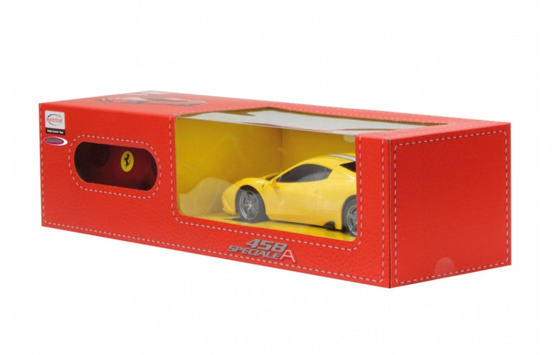 RC Ferrari 458 Speciale jongens 27 MHz geel 1:24
