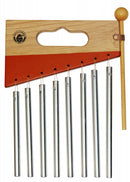 klokkenspel junior 22 x 16 cm hout bruin/rood