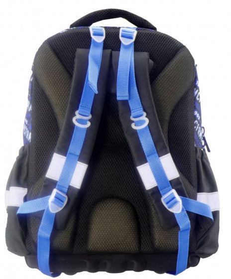 rugzak junior 30 x 16 x 42 cm polyester zwart/blauw